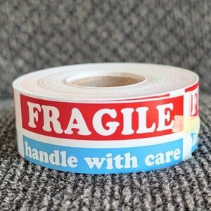 300 SMALL (3in x 1in)Fragile Handle With Care  Shipping sticker labels